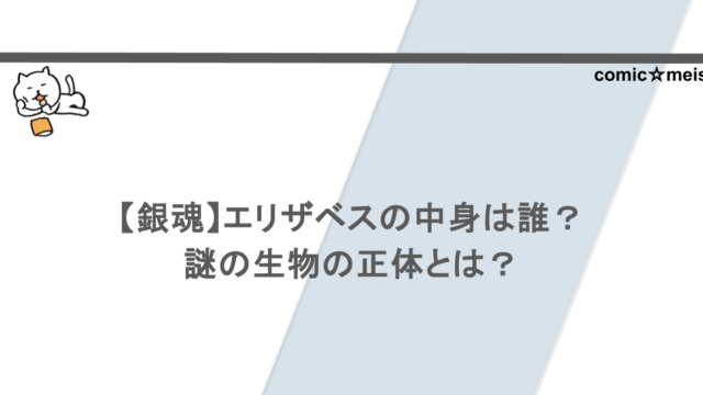 【銀魂】エリザベスの中身は誰?謎の生物の正体とは?