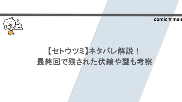 【セトウツミ】ネタバレ解説!最終回で残された伏線や謎も考察